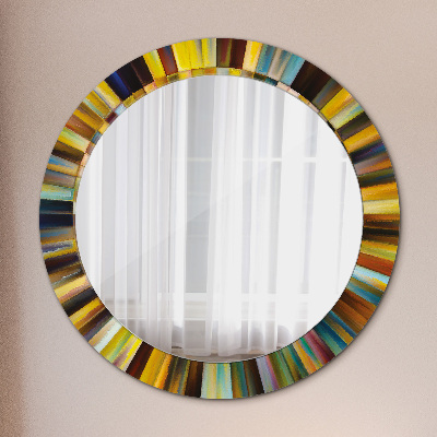 Round mirror printed frame Abstract radial design