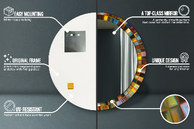 Round mirror printed frame Abstract radial design