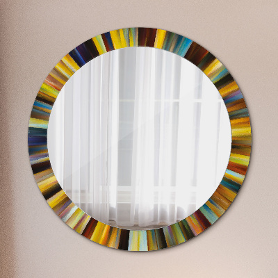 Round mirror printed frame Abstract radial design