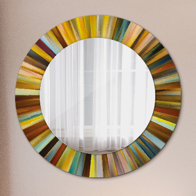 Round mirror printed frame Abstract radial design