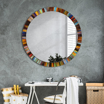 Round mirror printed frame Abstract radial design