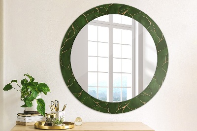 Round mirror printed frame Abstract leaf