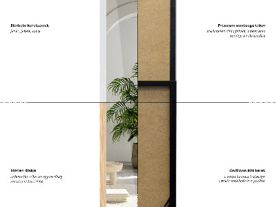 White-framed Standing Mirror 36x156 cm