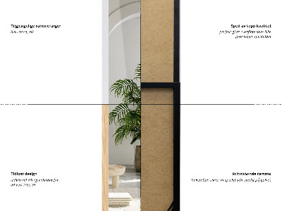 White-framed Standing Mirror 36x156 cm