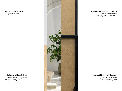 Black-framed Standing Mirror 36x156 cm