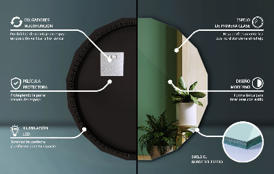 Geometric decorative mirror with LED lighting