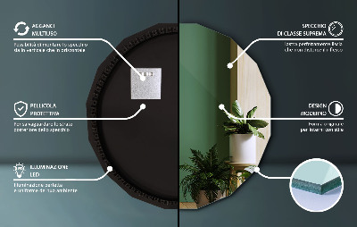 Geometric decorative mirror with LED lighting