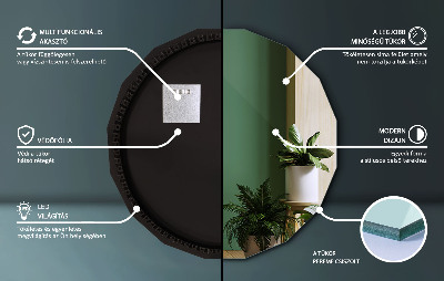 Geometric decorative mirror with LED lighting