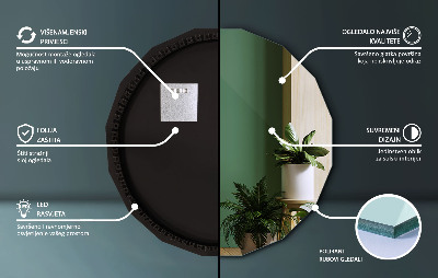 Geometric decorative mirror with LED lighting