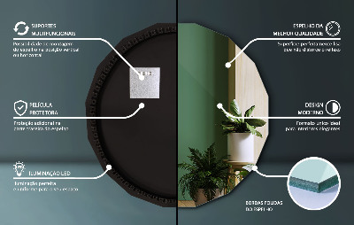 Geometric decorative mirror with LED lighting