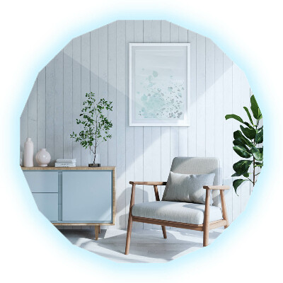 Geometric decorative mirror with LED lighting