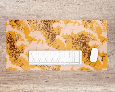 Desk mat Yellow Japanese waves