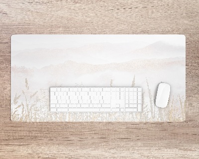 Full desk mat Field in the fog