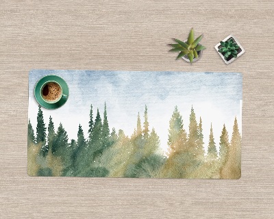 Desk pad Forest watercolor landscape