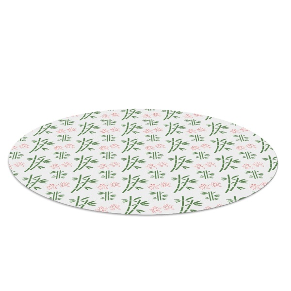 Round vinyl rug Bamboo and flowers