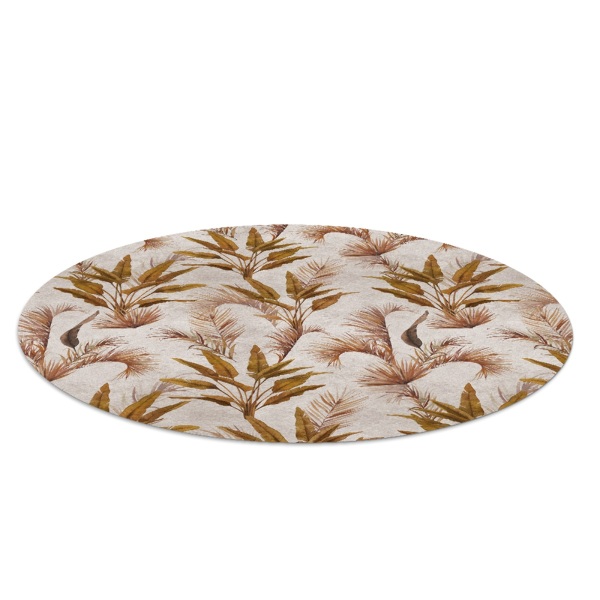 Round vinyl rug Natural lush vegetation