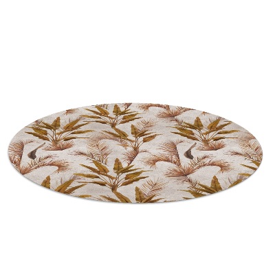 Round vinyl rug Natural lush vegetation