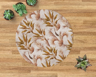 Round vinyl rug Natural lush vegetation