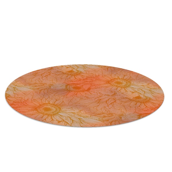 Round vinyl rug Sunflower flowers