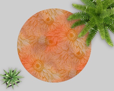 Round vinyl rug Sunflower flowers