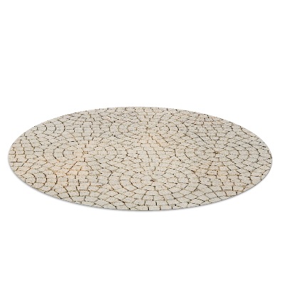 Round vinyl rug Sandstone cube