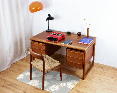 Computer chair mat Delicate white flowers