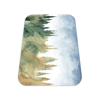 Computer chair mat Forest watercolor landscape