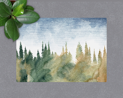 Computer chair mat Forest watercolor landscape