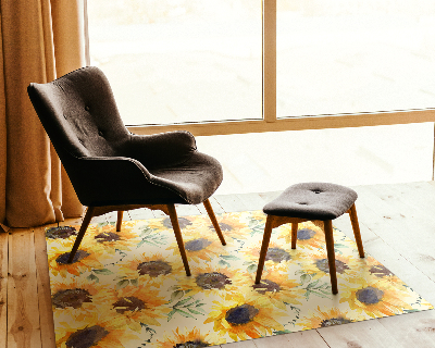 Computer chair mat Golden sunflowers