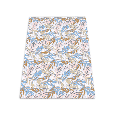 Office chair floor protector Pastel leaves