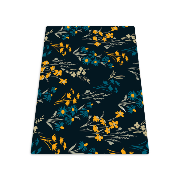 Chair floor protector Dark floral motif