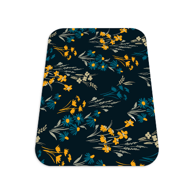 Chair floor protector Dark floral motif