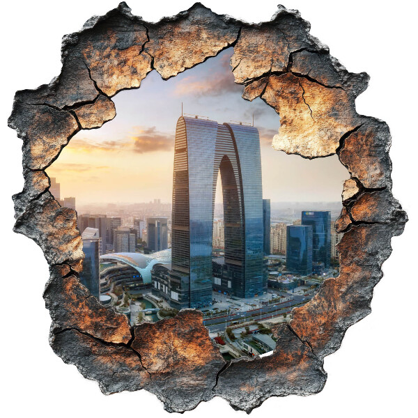 3D wall hole sticker 38x39 City of the future