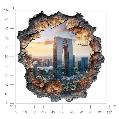 3D wall hole sticker 38x39 City of the future