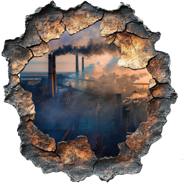 3D wall hole sticker 38x39 Industrial landscape