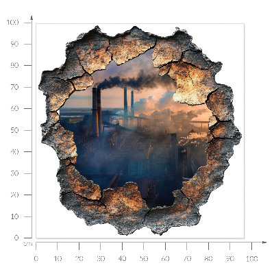 3D wall hole sticker 38x39 Industrial landscape