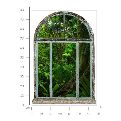 Fake window wall sticker 27x39 Tropical window.