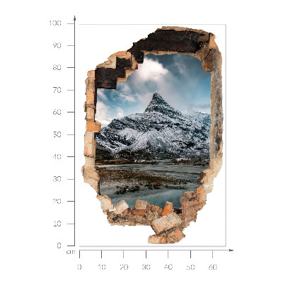 3D wall hole sticker 26x39 Mountain panorama