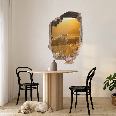 3D wall hole sticker 26x39 Rural landscape