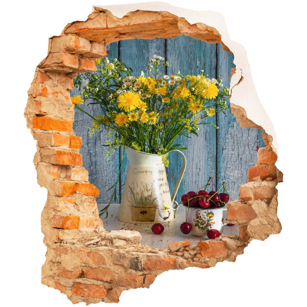 3D wall hole sticker 33x39 Rural landscape