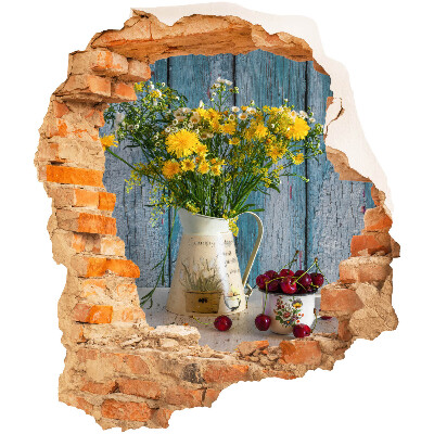 3D wall hole sticker 33x39 Rural landscape