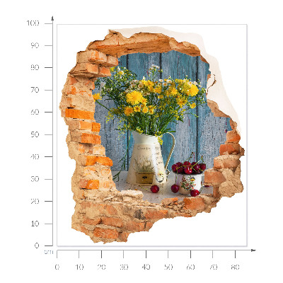 3D wall hole sticker 33x39 Rural landscape