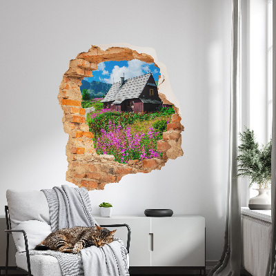 3D wall hole sticker 33x39 Rustic landscape