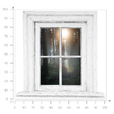 Fake window wall sticker 40x39 Forest window