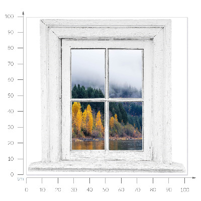 Fake window wall sticker 40x39 Window landscape