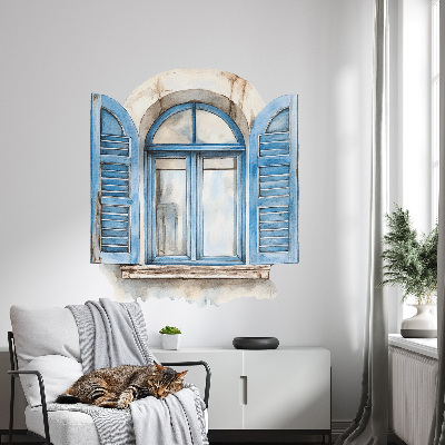 Fake window wall sticker 34x39 Wooden shutters