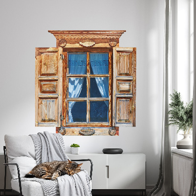 Fake window wall sticker 38x39 Rustic window
