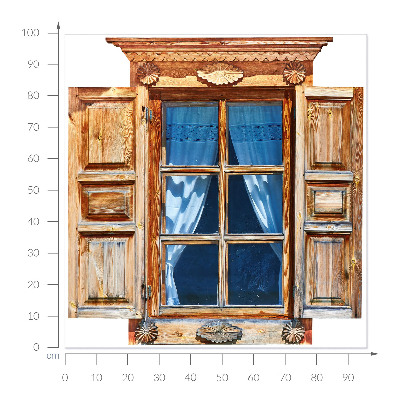 Fake window wall sticker 38x39 Rustic window
