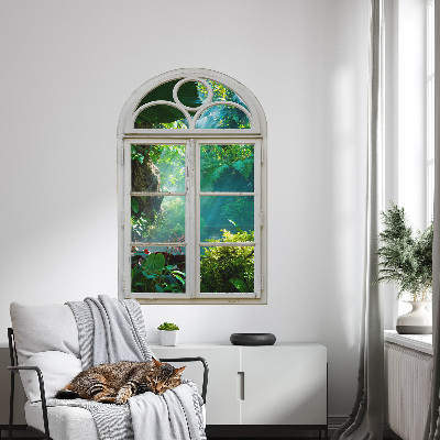Fake window wall sticker 25x39 Exotic view