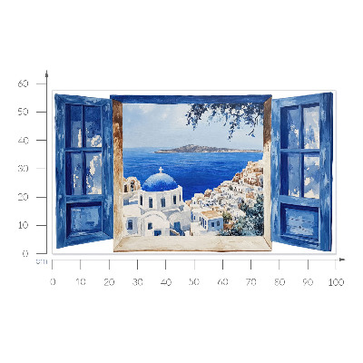 Fake window wall sticker 39x23 Greek landscape